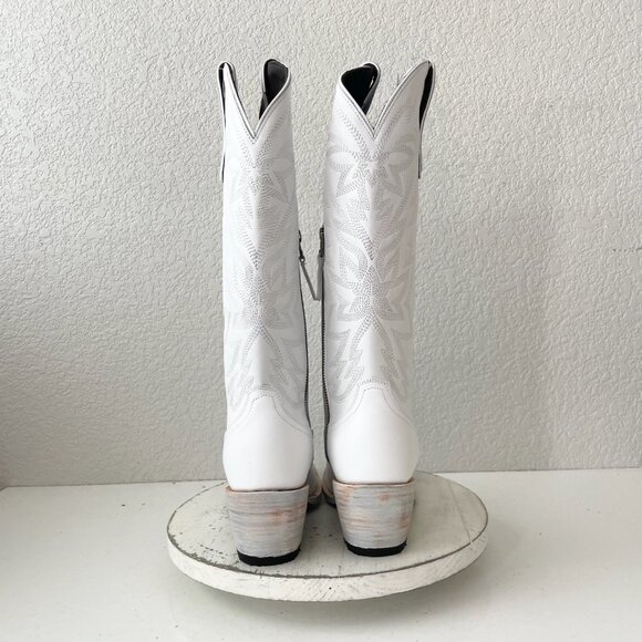 Lane MEGAN MORONEY Smokeshow Cowboy Boots Womens 9.5 White Western Cowgirl Tall - Picture 3 of 10